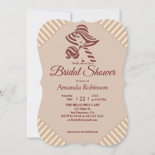 Invitation Tan - Marsala Vin & Moderne de rose