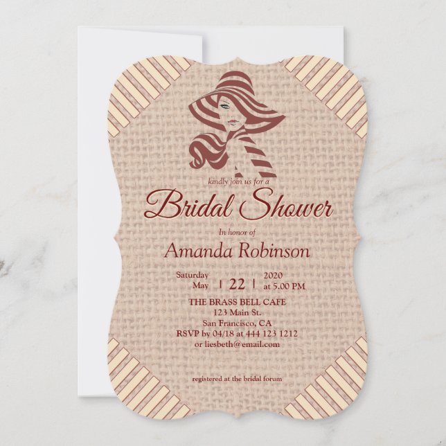 Invitation Tan - Marsala Vin & Texture de rose (Devant)