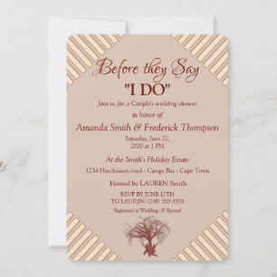 Invitation Tan, vin Marsala - Mariage Moderne Douche