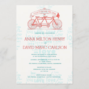 Invitation Tandem Bicycle / Ensemble nous sommes UN Mariage