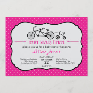 Invitation tandem de baby shower de fille de