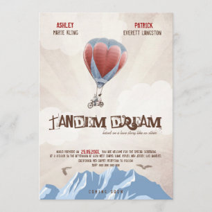 Invitation Tandem Love Dream Wedding Invite (Style De Film)
