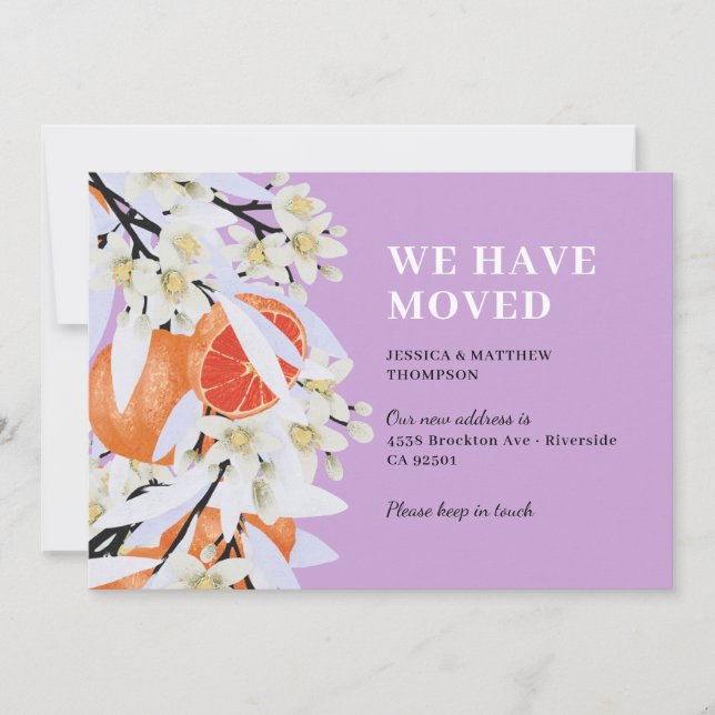 Invitation Tangerine Citrus Botanique Wreath Floral Nouveau f (Devant)