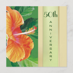 Invitation Tangerine Hibiscus 50e anniversaire de mariage