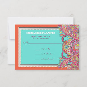 Invitation Tangerine marocaine & Mariage Aqua RSVP