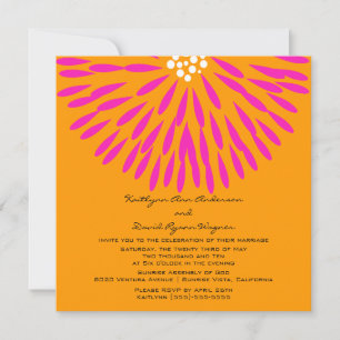 Invitation Tangerine & Pink Floral Wedding Invite