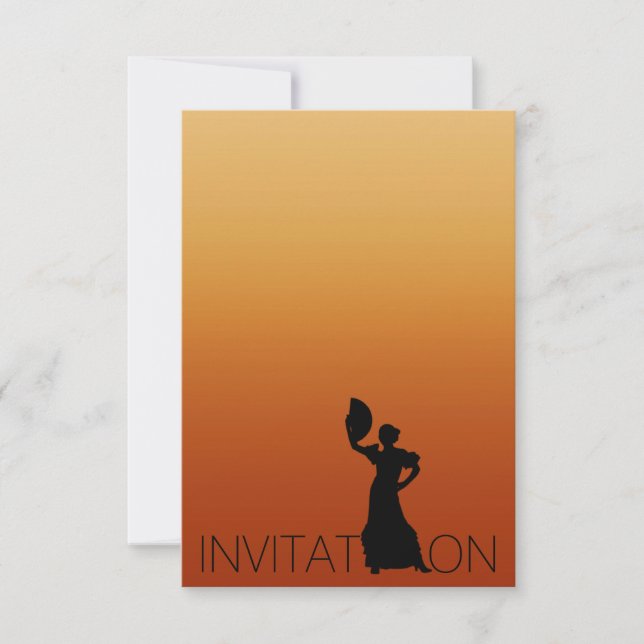 Invitation Tango Flamenco Latin Dance Party Brown Ombre (Devant)
