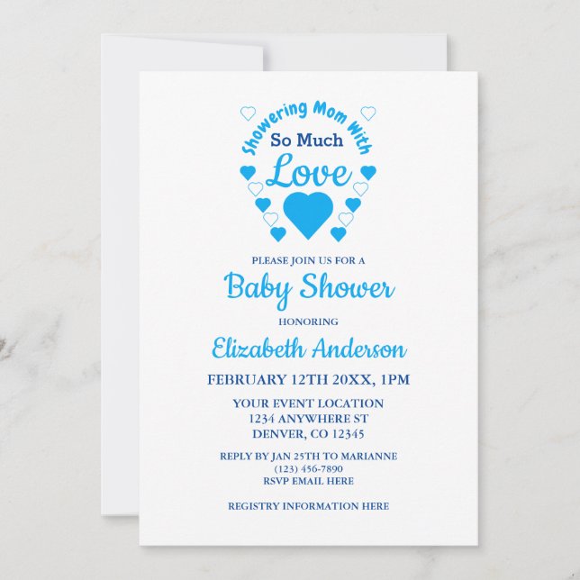 Invitation Tant de Baby shower d'amour (Devant)