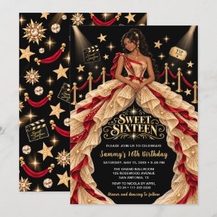 Invitation Tapis Rouge Anniversaire Sweet Sixteen