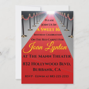 Invitation Tapis Rouge Hollywood