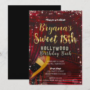 Invitation Tapis Rouge Hollywood Escaliers SWEET 18 18ème Fêt