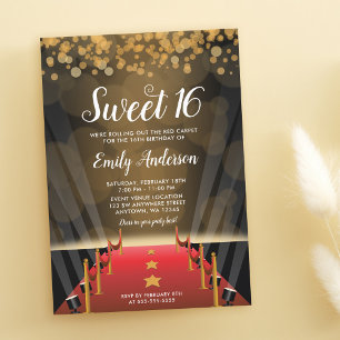 Invitation Tapis Rouge Hollywood Sweet 16