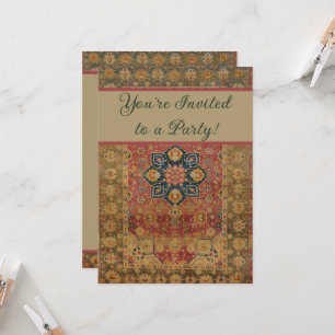 Invitation Tapis Rouge Or Kashan Tapis Persan Asiatique