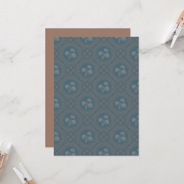 Invitation Tapisserie à imprimer Rococo Mandala Diamond Tile (Devant/Arrière en situation)