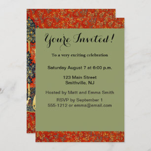 Invitation Tapisseries Unicorne Lady Legend Mythe Art médiéva