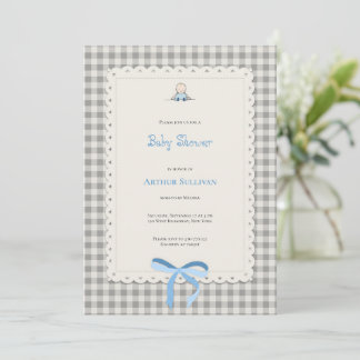 Invitation Tarjeta Baby Shower gingham
