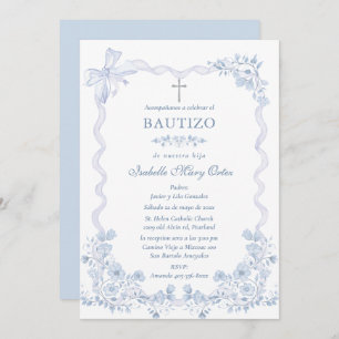 Invitation Tarjeta Personalizada Bautizo Niña