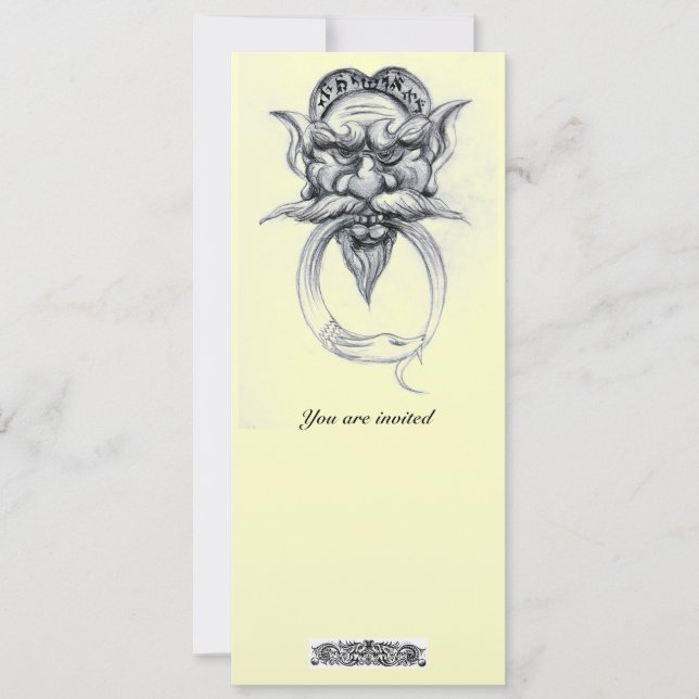 Invitation TAROT/ANTIQUE GROTESQUE IMAGINAIRE Black White Pea (Devant)
