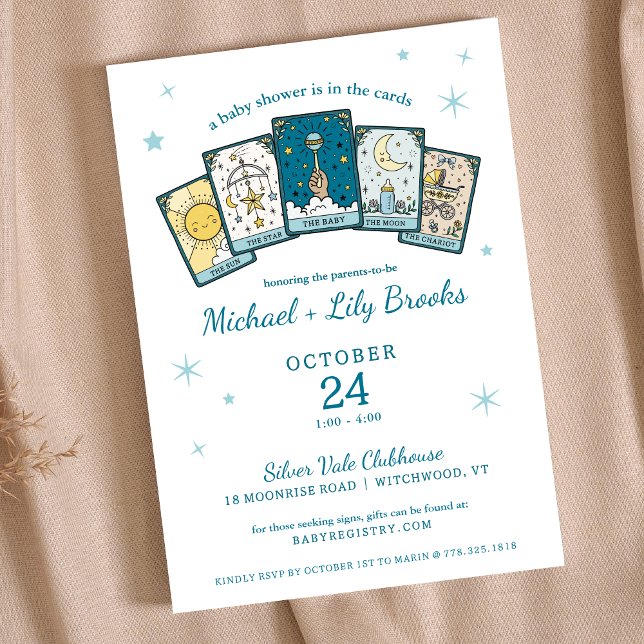 Invitation Tarot Fortune Teller Celestial Boy Baby Shower (Créateur téléchargé)