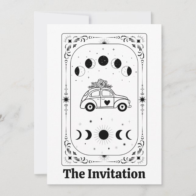 Invitation Tarot Mystique Fortune Astrologique Zodiaque Céles (Devant)