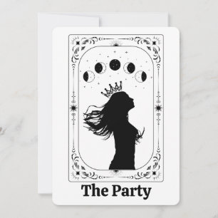 Invitation Tarot Personnalisé Mystique Céleste Lune Magique C