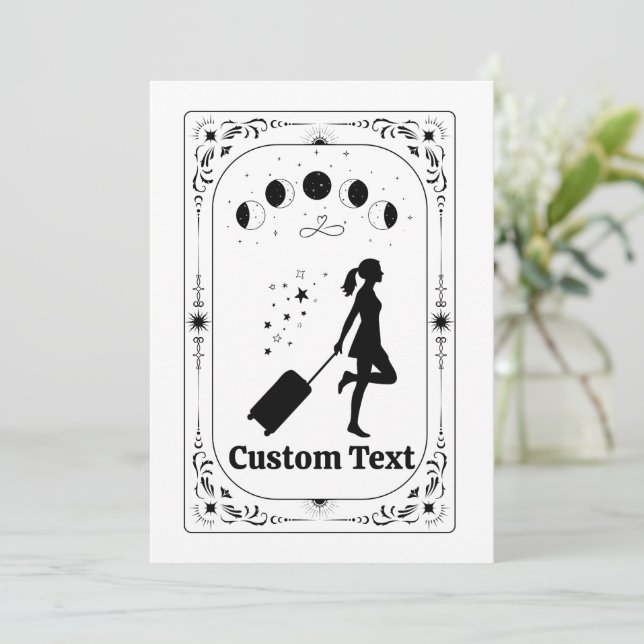 Invitation Tarot Whimsy Fortune Féministe pour Voyageuse Pers (Debout devant)