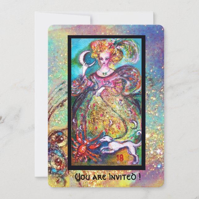 INVITATION TAROTS DES OMBRES PERDUES / LA DAME DE LA LUNE (Devant)