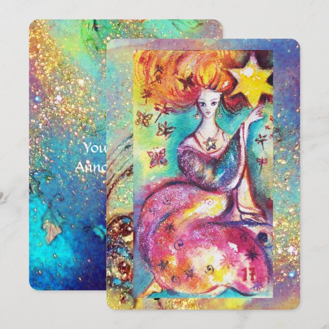 INVITATION TAROTS DES OMBRES PERDUES / L'ÉTOILE (Devant / Derrière)