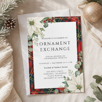 Invitation Tartan à carreaux rustique Élégant script fête de