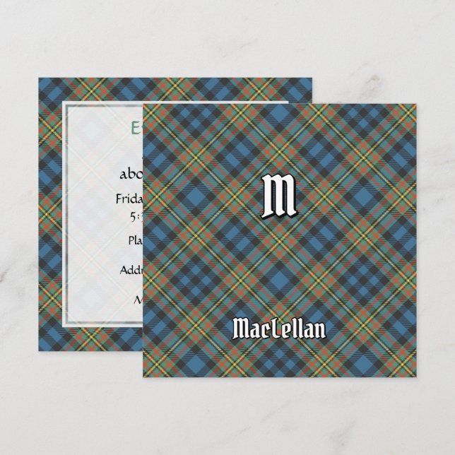 Invitation Tartan ancien du clan MacLellan (Devant / Derrière)