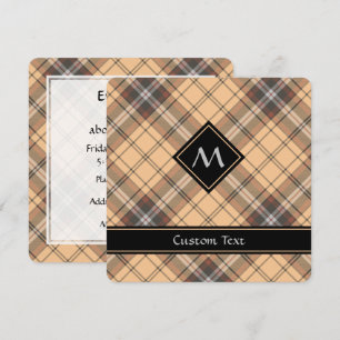Invitation Tartan beige et Brown