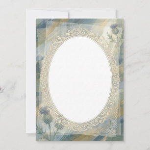 Invitation Tartan Bleu Vert avec Texte Personnalis