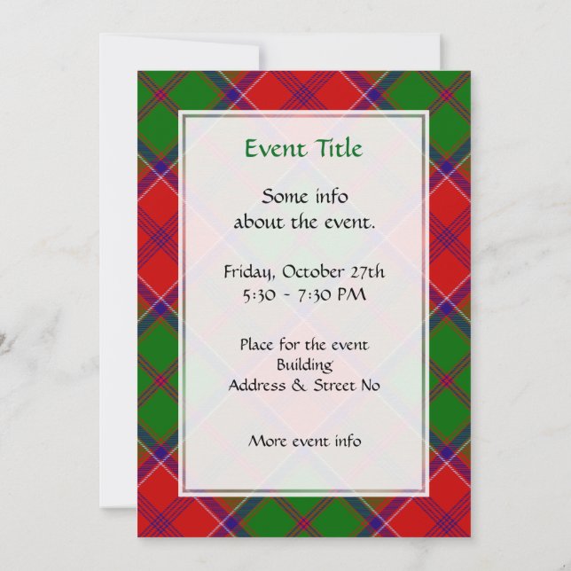 Invitation Tartan Clan Grant (Dos)
