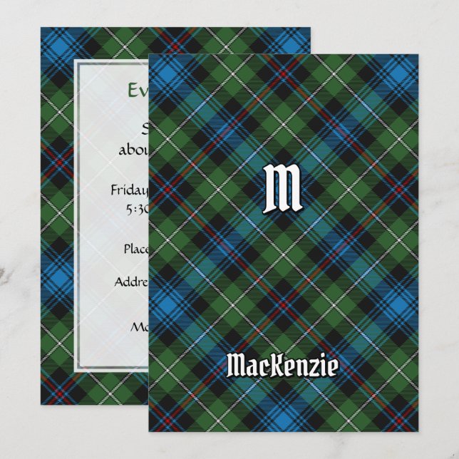 Invitation Tartan Clan MacKenzie (Devant / Derrière)