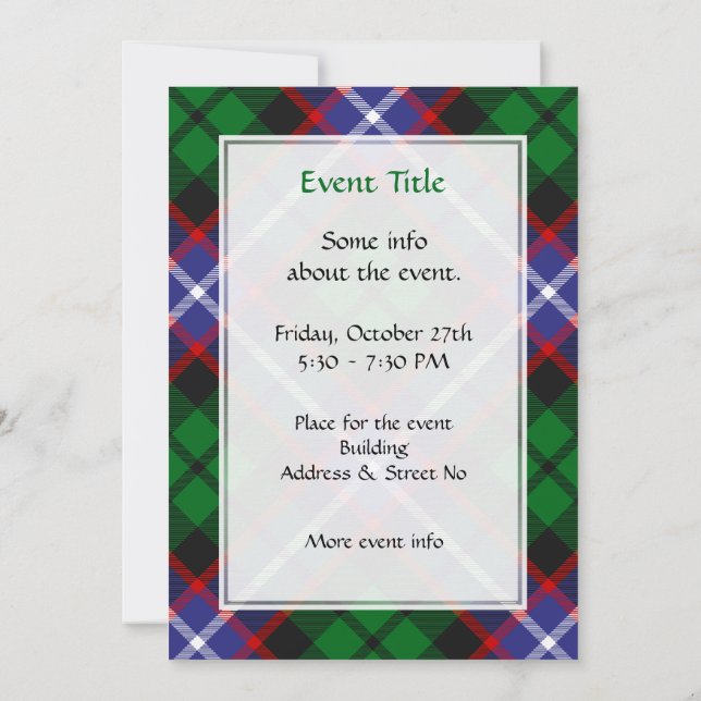 Invitation Tartan Clan Russell (Dos)