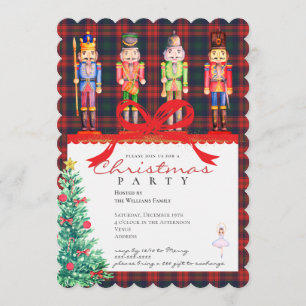 Invitation Tartan de Casse-Noisette Fêtard Noël Fête de Vacan