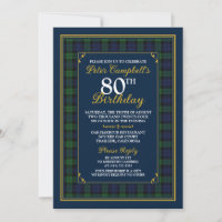 Tartan de montre noire universelle 80e anniversair