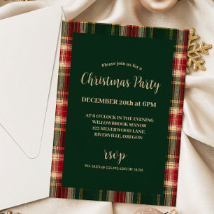 Invitation Tartan de Noël à carreaux classique Fête