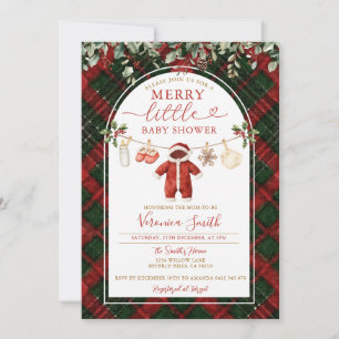 Invitation Tartan de Noël Linge de maison Joyeuse petite fête