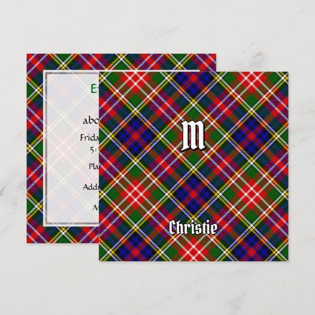 Invitation Tartan du clan Christie (Devant / Derrière)