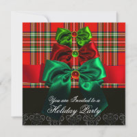 TARTAN ÉCOSSAIS ET ROUGE GREEN BOWS NOËL PARTI