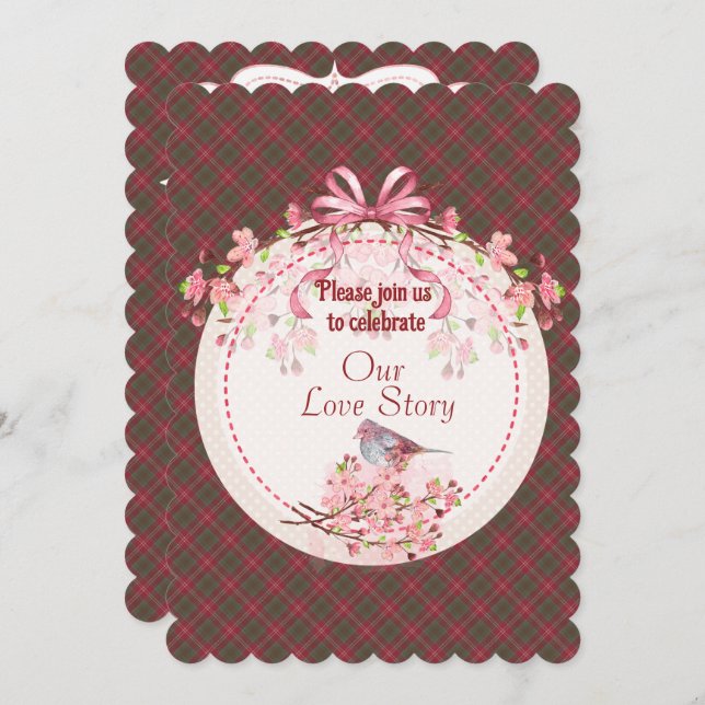 Invitation Tartan écossais Patiné de Chisholm (Devant / Derrière)