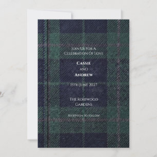 Invitation Tartan Highland Navy et Vert Héritage
