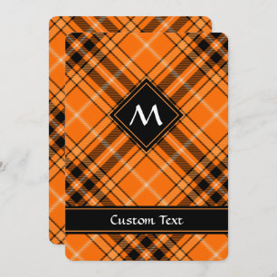 Invitation Tartan orange d'Halloween