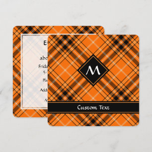 Invitation Tartan orange d'Halloween
