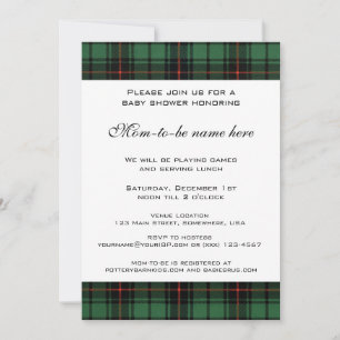 Invitation Tartan Vintage, Davidson Baby Shower Moderne