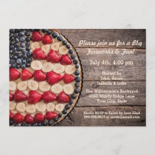 Invitation Tarte américain de fruit de drapeau des Etats-Unis