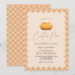 Invitation Tarte au potiron Cutie Pie plaid automnal Premier 