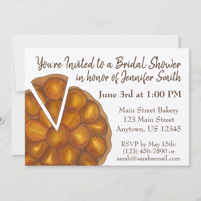 Invitation Tarte Tatin Pomme tarte tarte Fête des mariées tar (Devant)