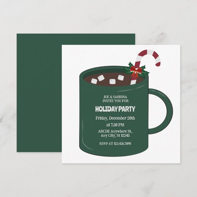Invitation Tasse de cacao chaud  (Devant / Derrière)